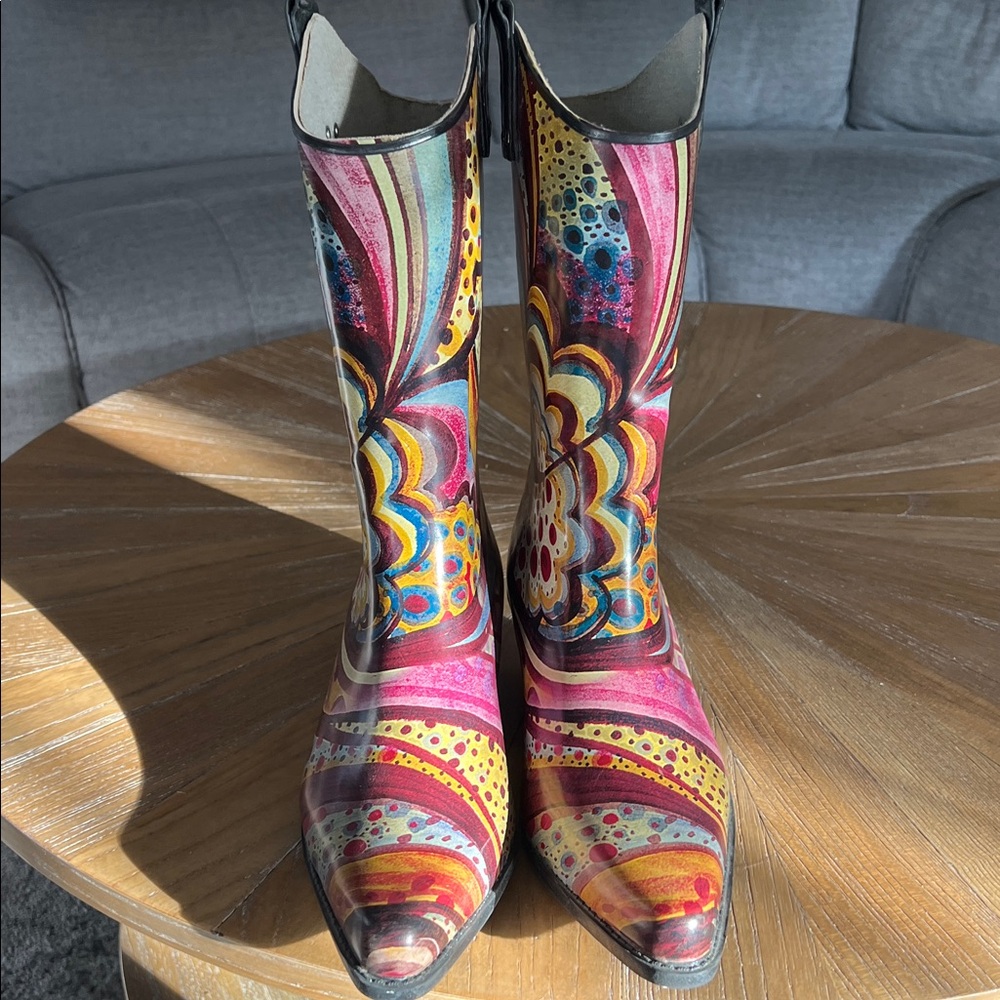 Nomad Yippy Rubber Rain Boots -Turquoise Monet